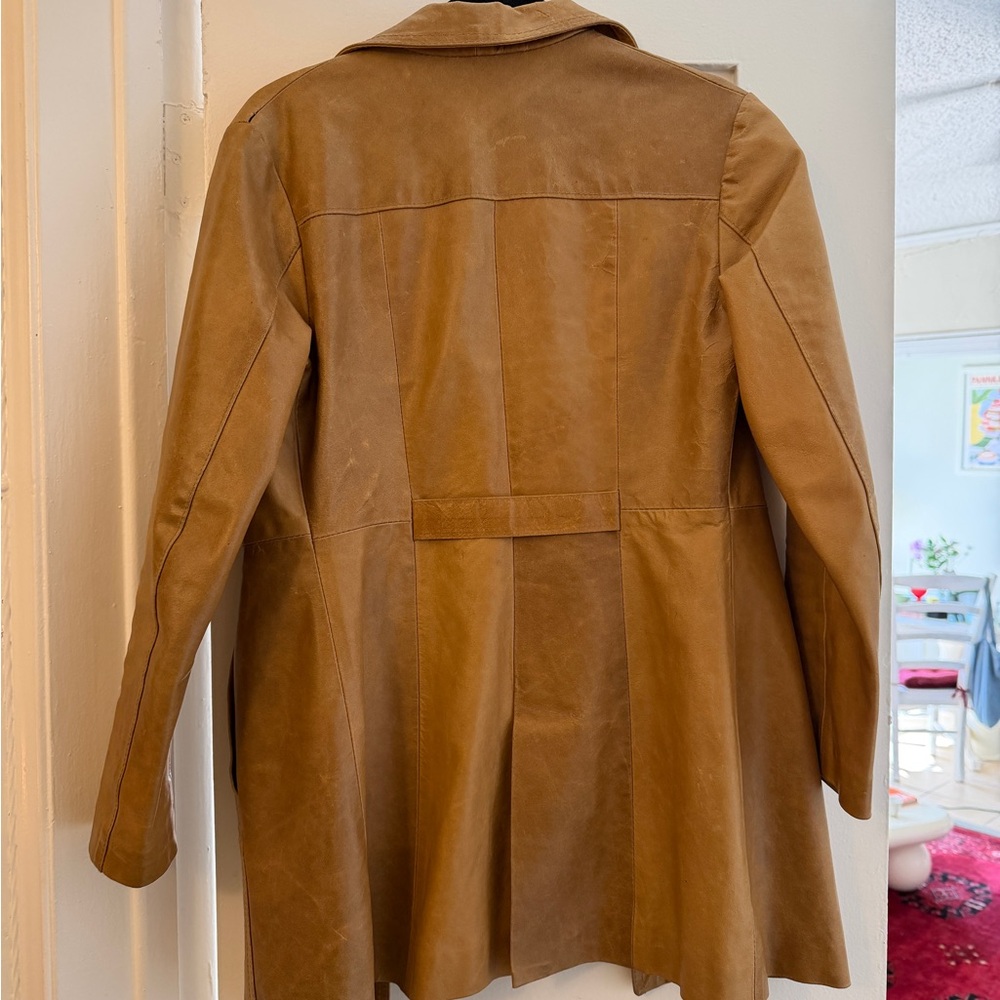 Women's Tan Leather Jacket coat 90’s - Picture 5 of 5
